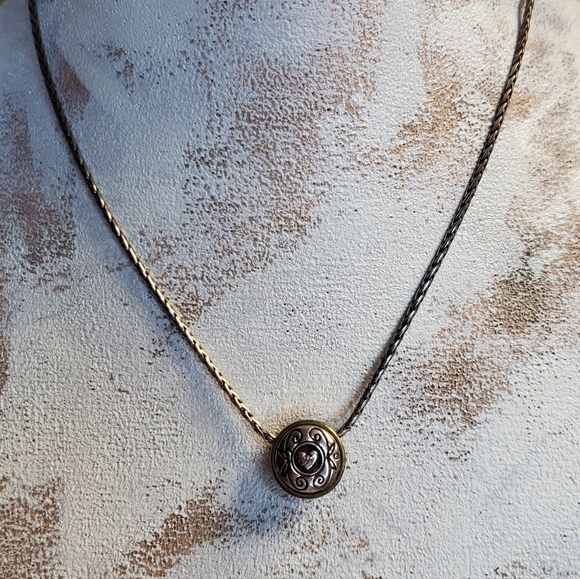 Brighton Necklace Celestial Blue Crystal Reversable Pendant Silverplate Retired - Picture 3 of 10